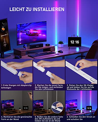 bedee RGB Wandleuchte Glide Wall Light: RGB+IC Smart LED Lightbar für –